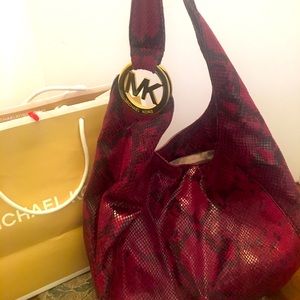 Michael Kors Fulton bag in red python